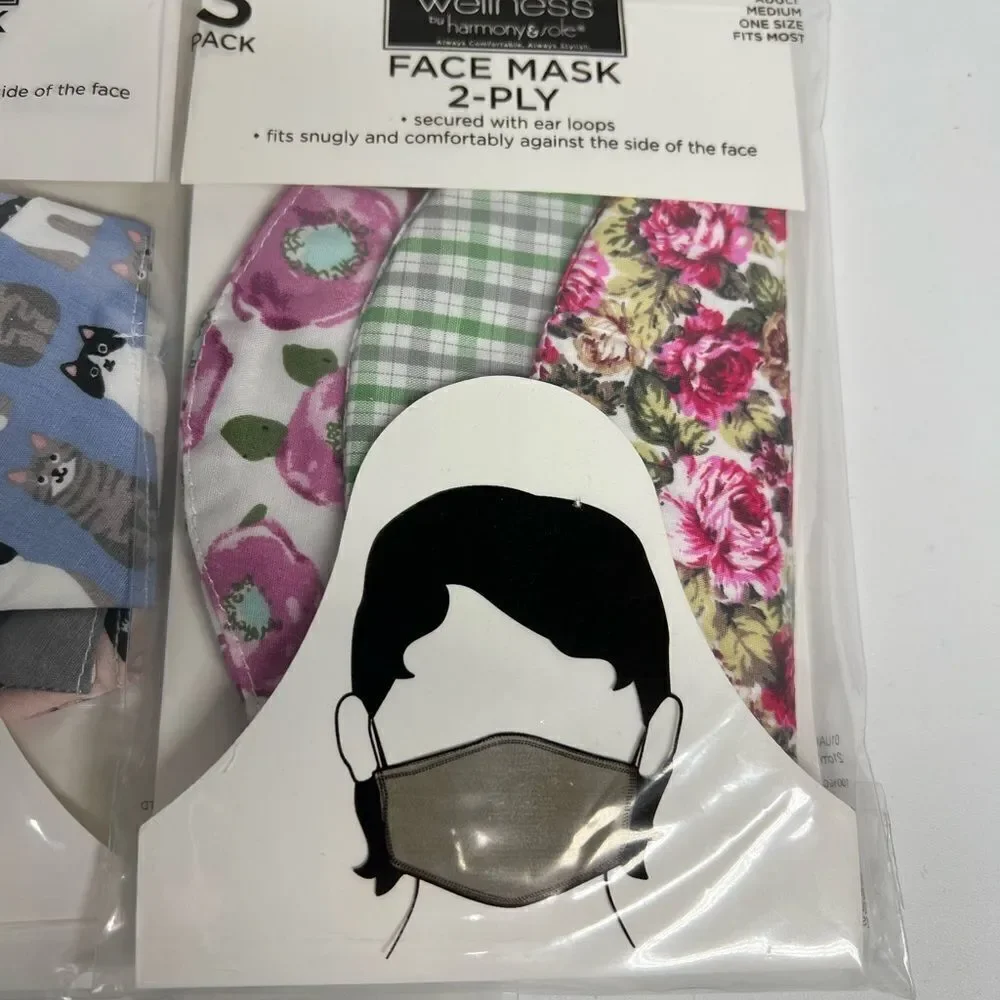 Bundle of 15 masks 2-ply, 1 pack adult size L, 3 - M, 1 kids size NWT